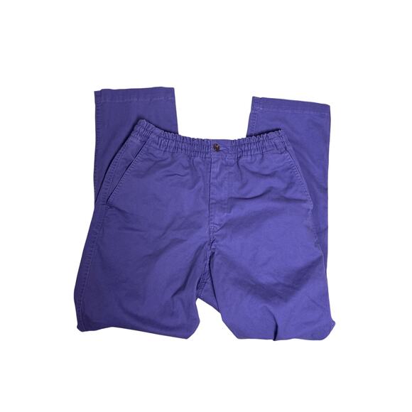 Polo Ralph Lauren Pants - Polo Ralph Lauren Indigo Blue Pants Pink Pony Elastic Waist Small Preppy